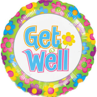 get well balloon with flowers