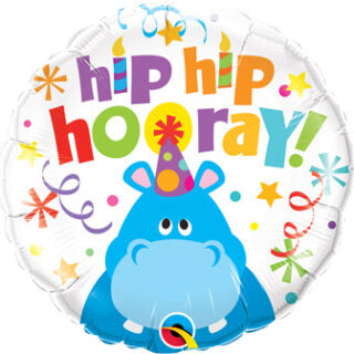 happy birthday hippo balloon