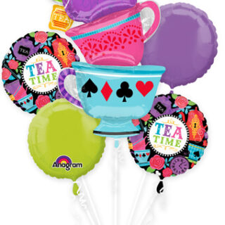 mad tea party balloon bouquet
