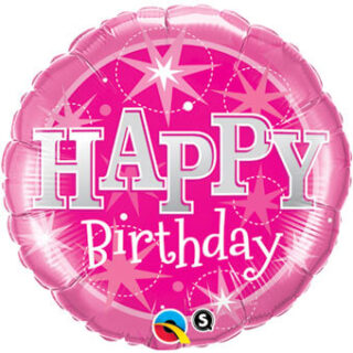pink happy birthday balloon
