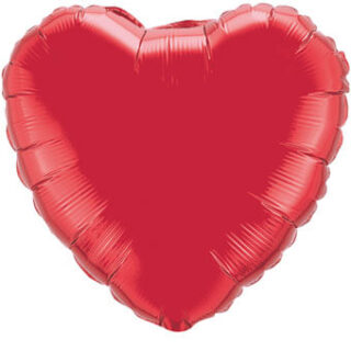 ruby red heart balloon