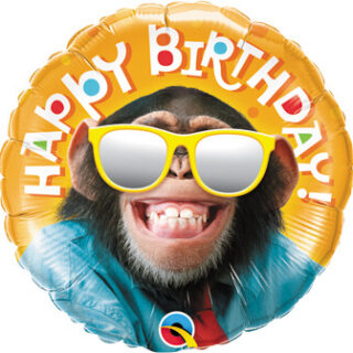 happy birthday chimp balloon