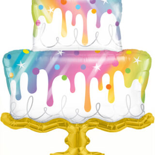 dripping rainbow cake balloon