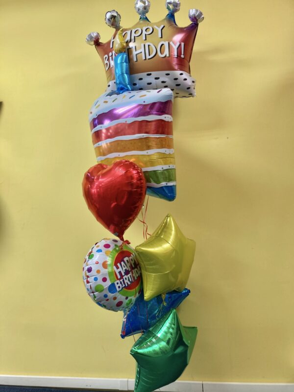 Rainbow Cake Birthday Balloon Display