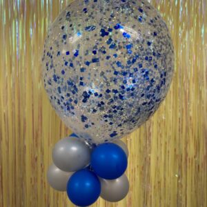 Confetti Balloon Centerpiece Blue/silver