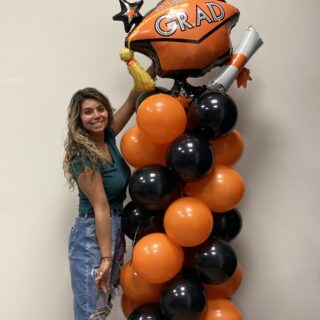 Graduation Column Orange and Black