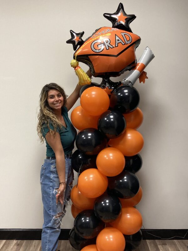 Graduation Column Orange and Black
