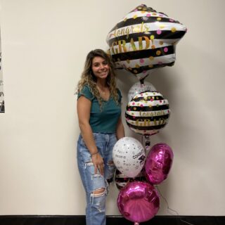 Graduation Bouquet-pink stripes- jersey girl