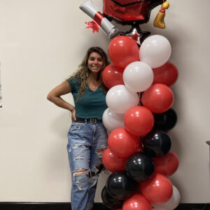 Graduation column red black white