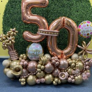 50th celebrate in style rose gold display