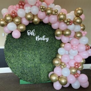 Supreme Baby Shower Garland with Grass Backdrop