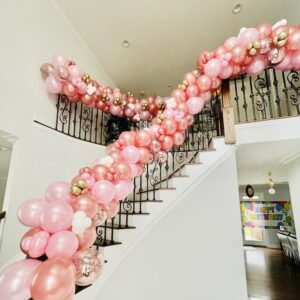 Elegance defined stairwell rosegold garland