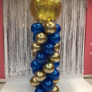 Confetti column blue gold
