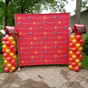 Graduation Column red&gold grad topper