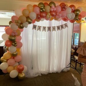 Balloon garland 14ft rose gold pearl pink blush chrome gold