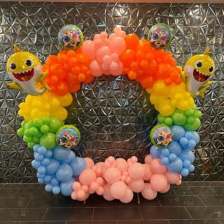 Baby shark garland on gold hoop!