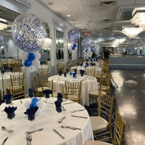 Metallic Blue confetti centerpiece special