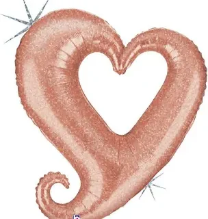 Jumbo rose gold heart holographic