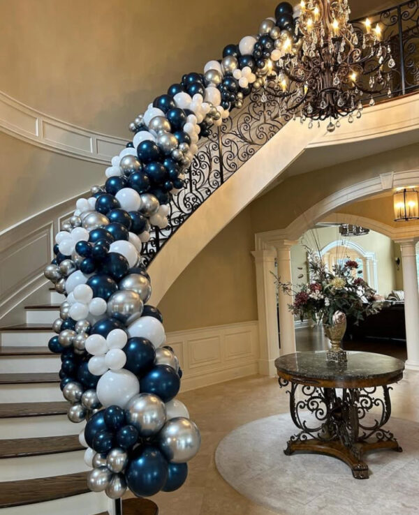 Staircase garland for prom photos