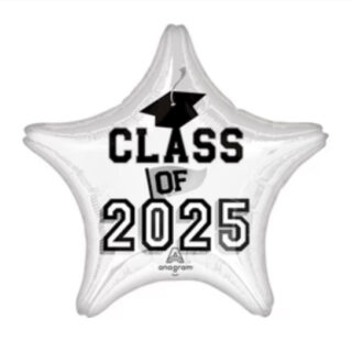 Class of 2025 white helium filled