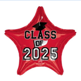 Class of 2025 red star helium filled