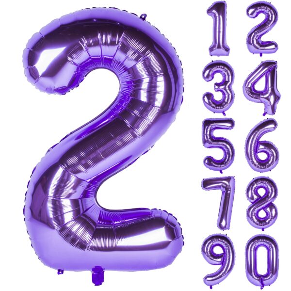 Purple Numbered Balloons - Balloon Prime