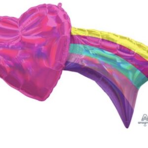 Holographic rainbow heart jumbo